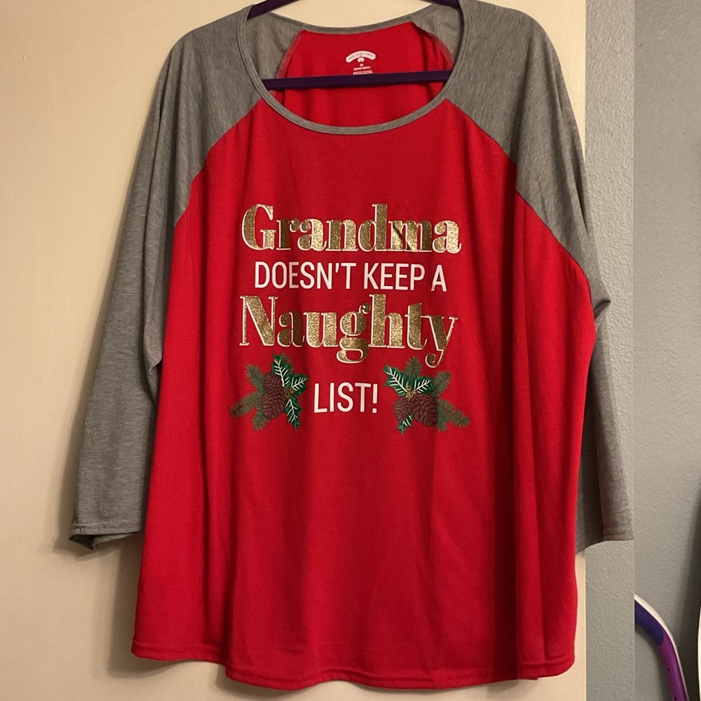 Holiday Time Red and Gray Shirt